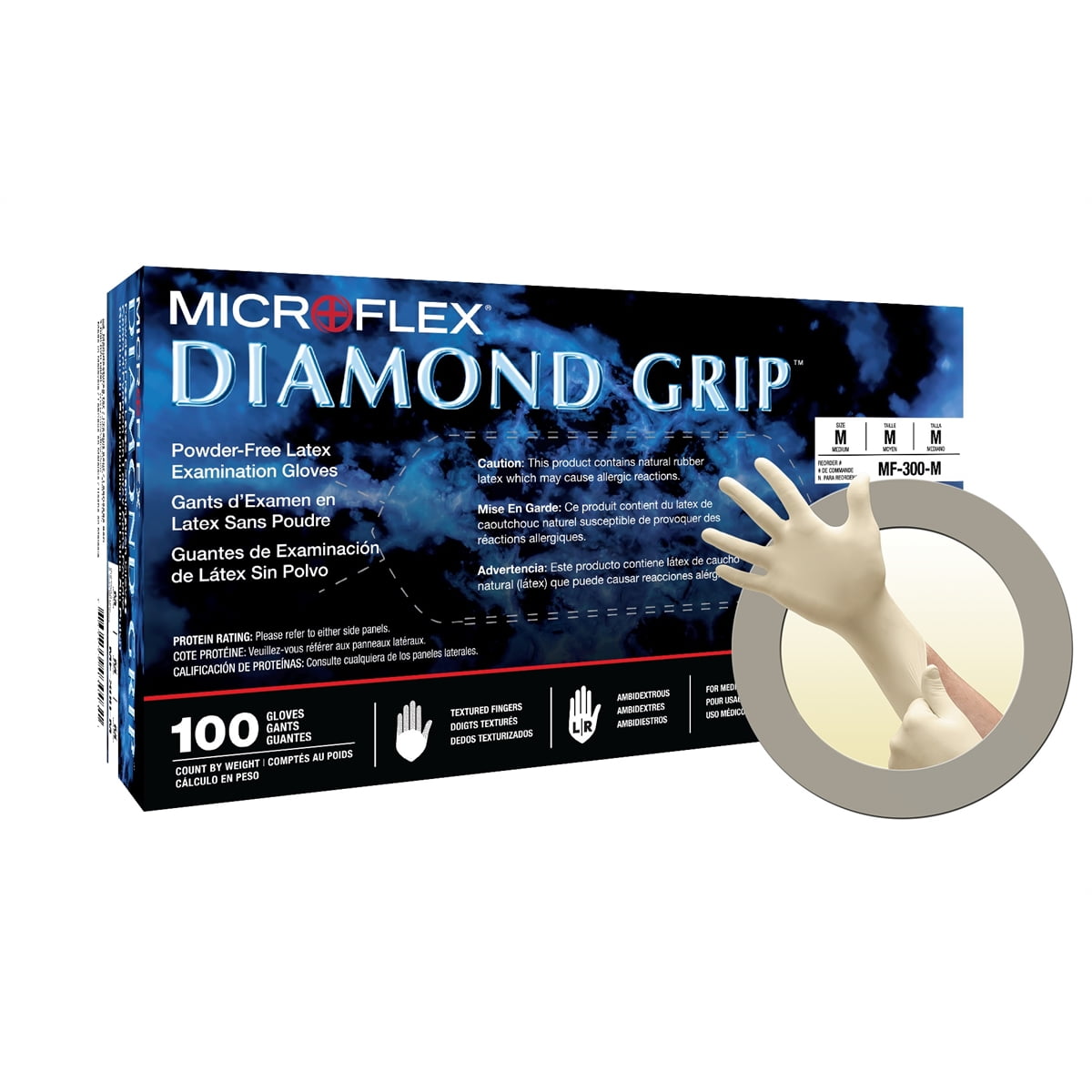 Diamond grip latex gloves