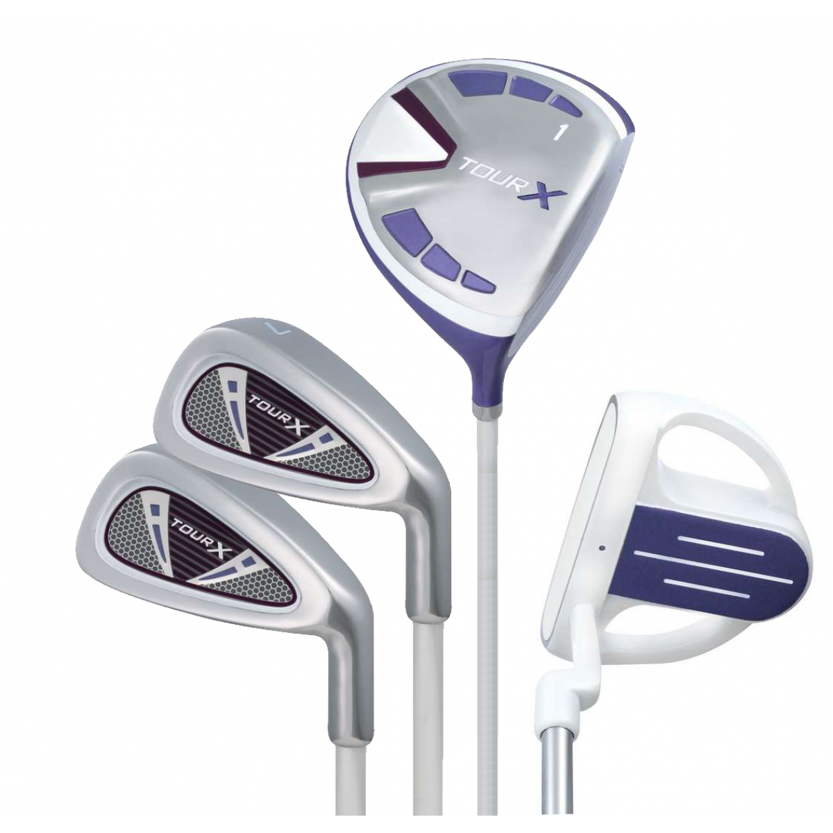 Purple golf clubs