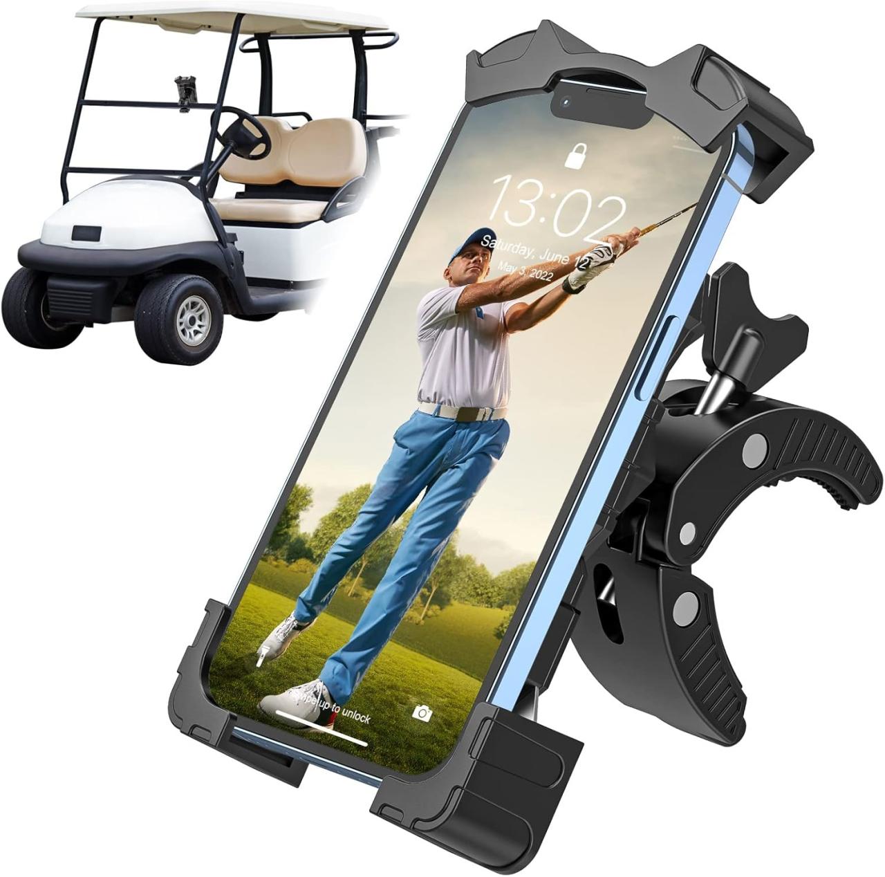 Golf cart phone mount