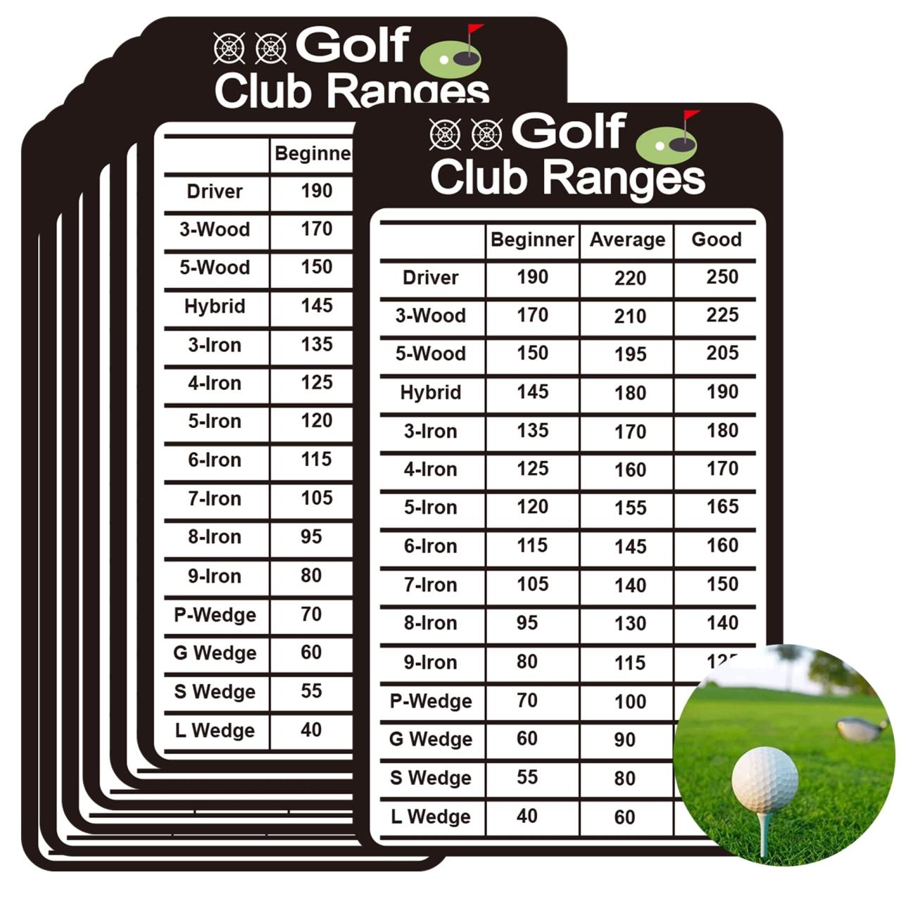 Golf club distance chart for women