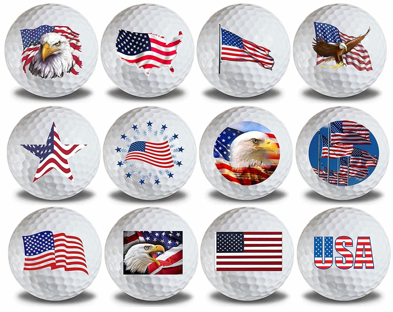 American flag golf balls