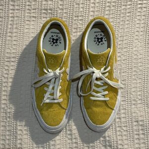 Yellow golf shoes