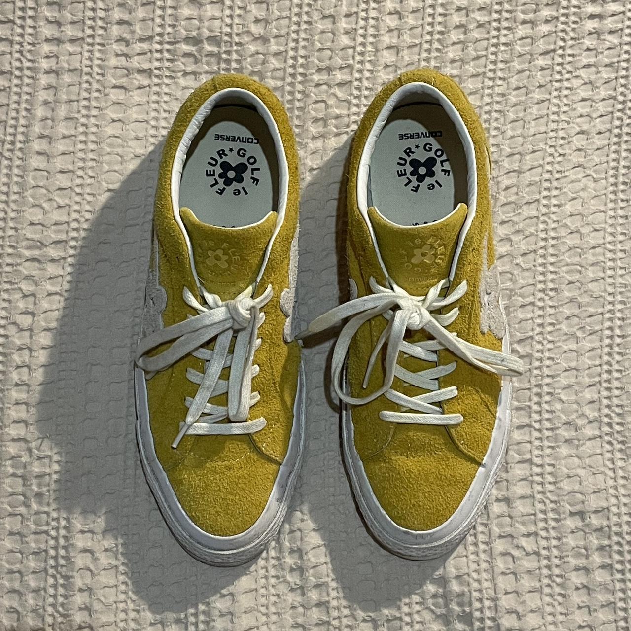 Yellow golf shoes