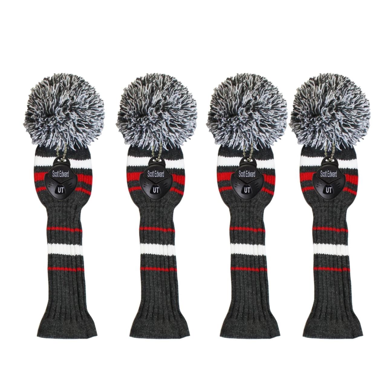 Knit hybrid golf head covers