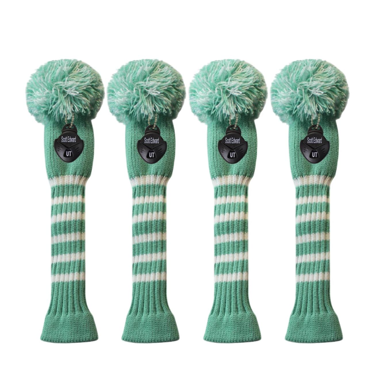 Knit hybrid golf head covers