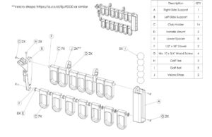 Stroller golf club holder