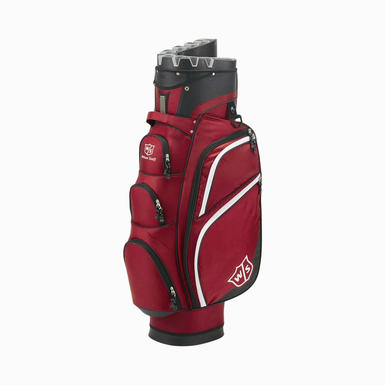 Golf bag with club lock
