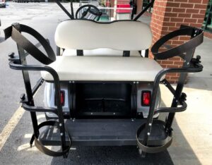 Golf cart golf bag holder