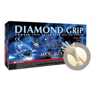 Diamond grip latex gloves